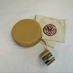 Perrin Wristlet Gold Hardware Cream Color